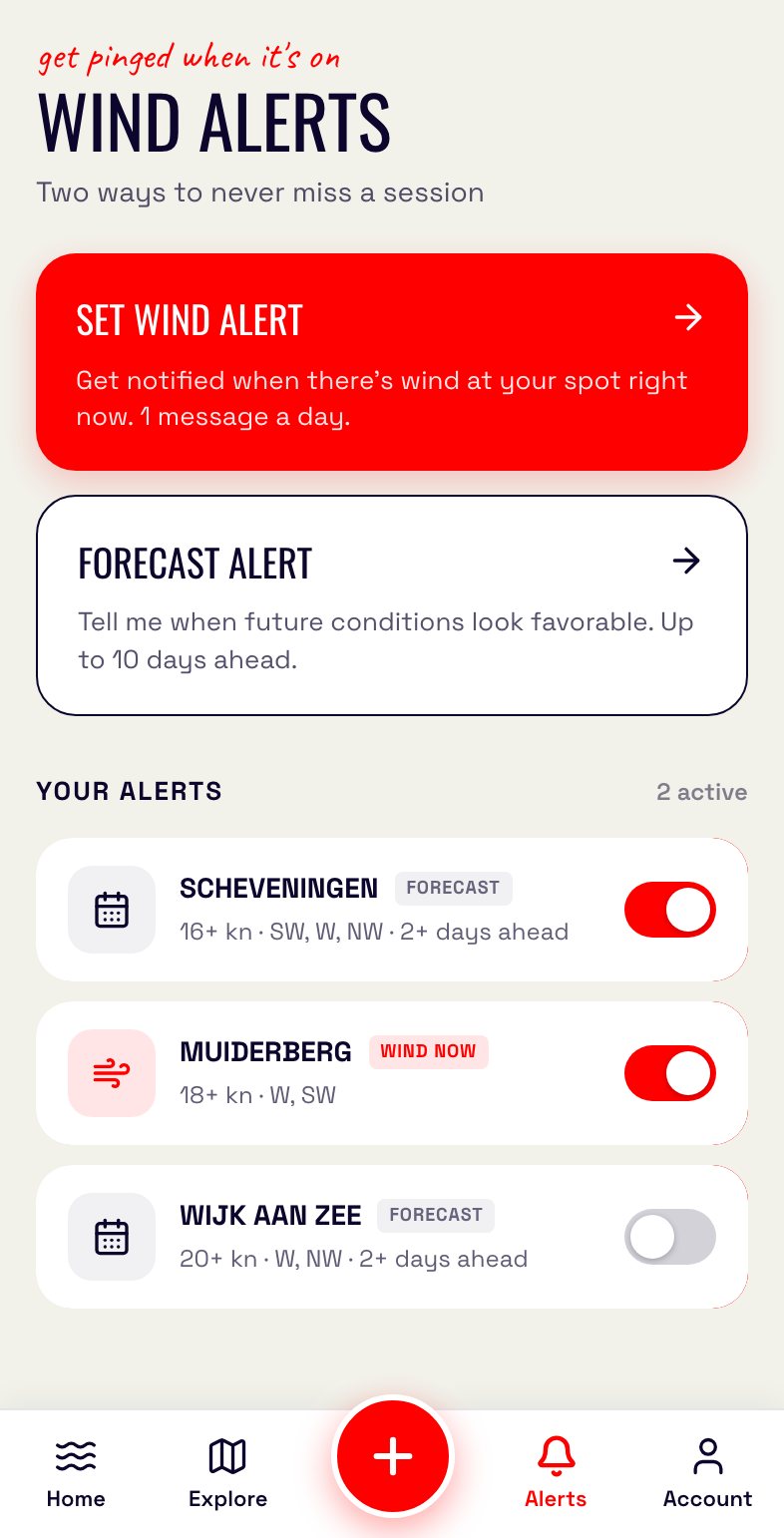 Gusty app: wind alerts