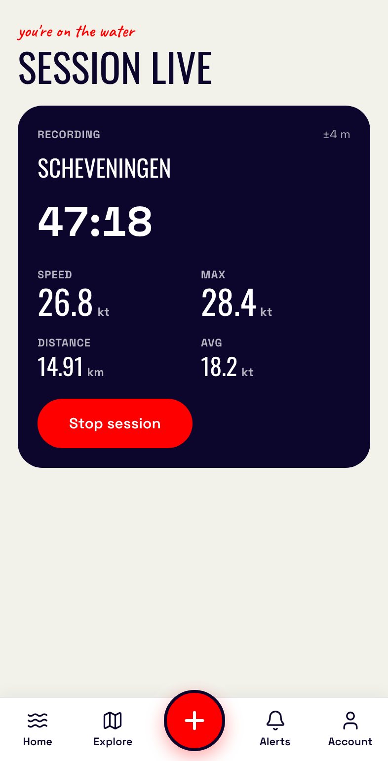 Live session with speed and distance